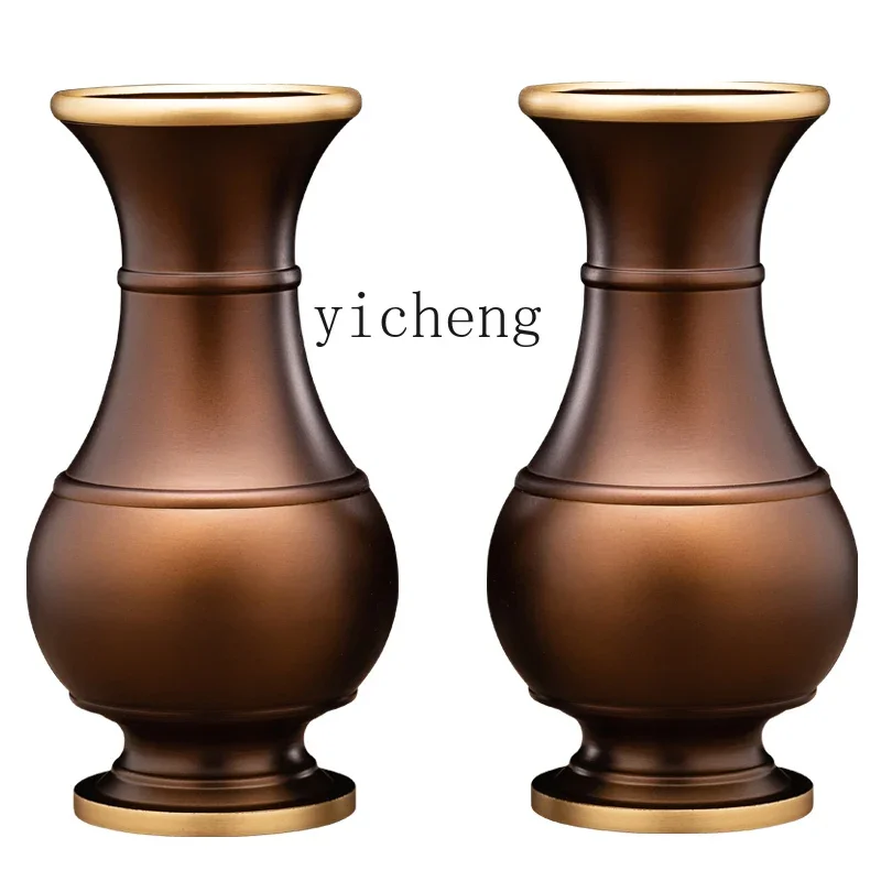 BJ-12 vase on the table Brass Buddha front vase offering Buddha living room ornament flower arrangement offering - view 5
