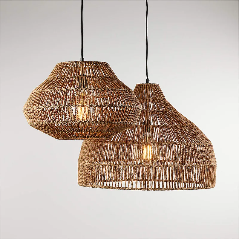 

Restaurant chandelier creative personality rattan dining table lighting simple catering bed and breakfast living room