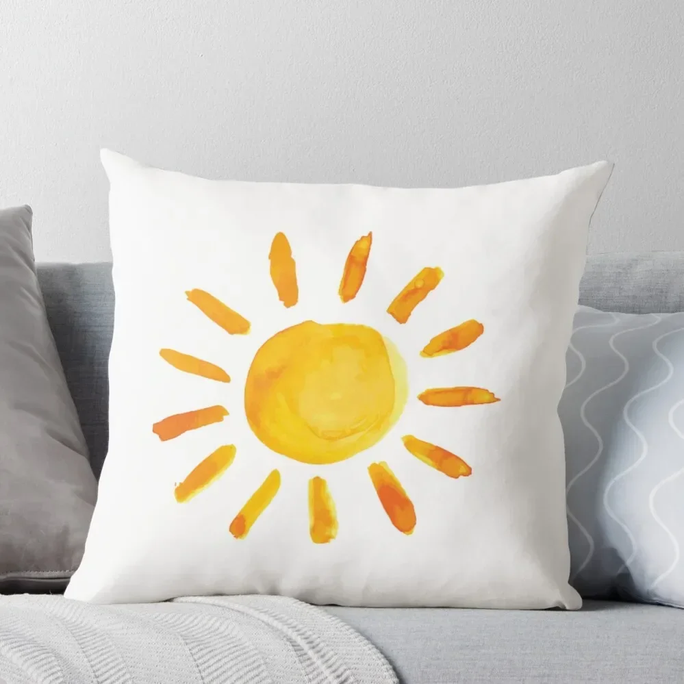 

Brushed Watercolor Painted Sun Throw Pillow Sofa Cushions Covers ornamental pillows for living room Pillow