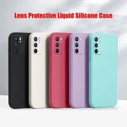 Original Square Liquid Silicone Phone Case For OPPO A79 A58 5G A78 A58 A38 4G Reno 10 Pro Realme C55 C53 Shockproof Back Cover
