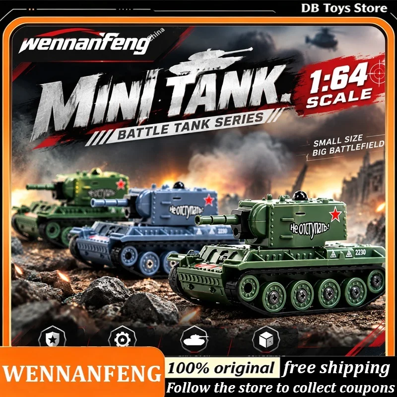 Wen Nanfeng 1:64 Mini RC Battle Tank Full Proportional Remote Control Armored Vehicle Simulation Military Model Toy Boys gifts