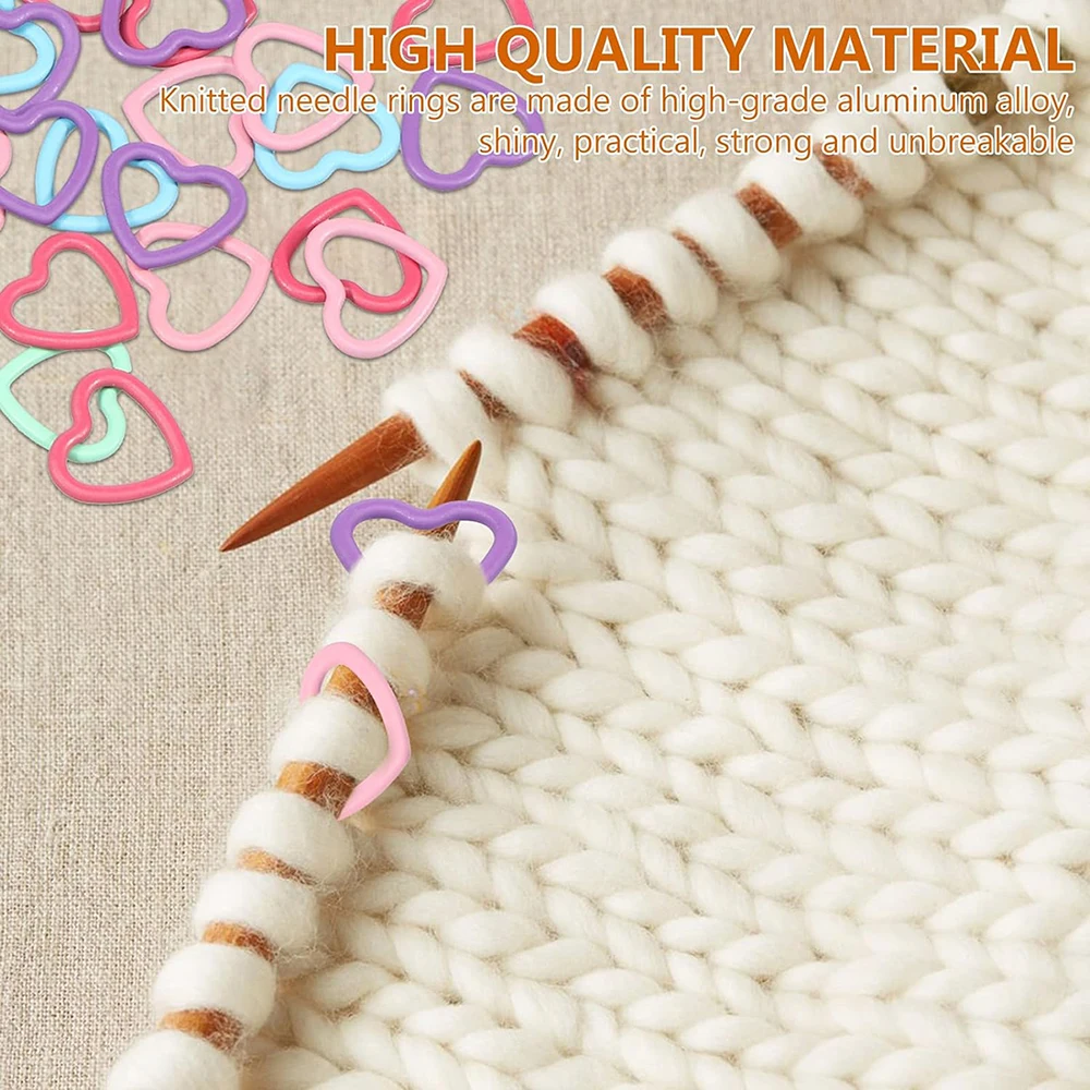 40PCS Metal Stitch Markers 4 Styles Colorful Crochet Stitch Markers Rings for Crochet Sewing Weaving DIY Craft Knitting Tool