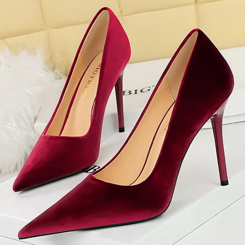 BIGTREE Shoes Fashion High Heels Women Shoes Suede Women Pumps Sexy Party Shoes Stilettos Heels Ladies Shoes Female Pumps 2024