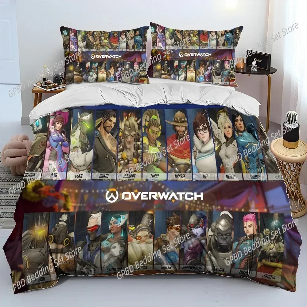 3D OW Overwatch Game Gamer DVA Comfortable Duvet Quilt Cover Pillowcase Bedding Set Children Bedroom Decoration Home Textile