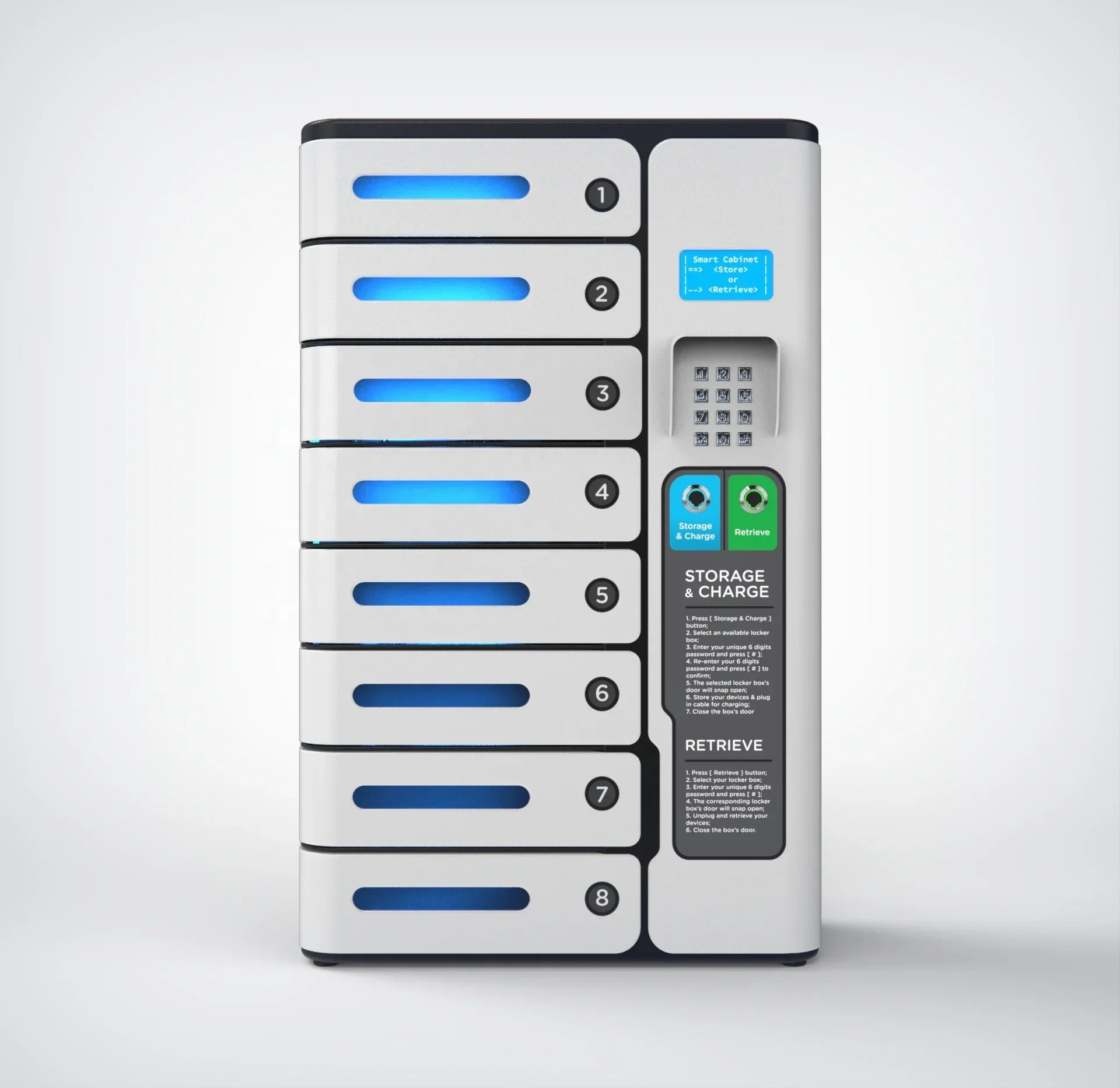 Y2power MIA 8 Bay Pin Code Fast Charging Public Mobile Phone Charging Locker PL-S008-Y2 Charging cabinet for Restaurant