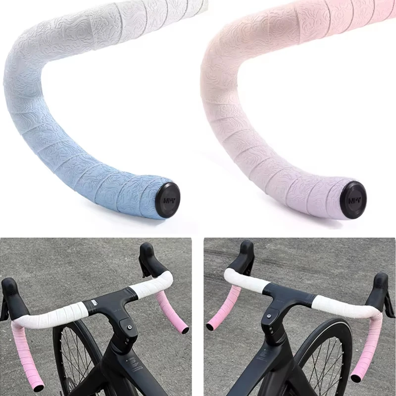 NPY  Road Bike Handlebar Tape, Gradient Color Non-Slip Silicone Bar Wrap, Shock-Absorbing & Wear-Resistant Bicycle Grip
