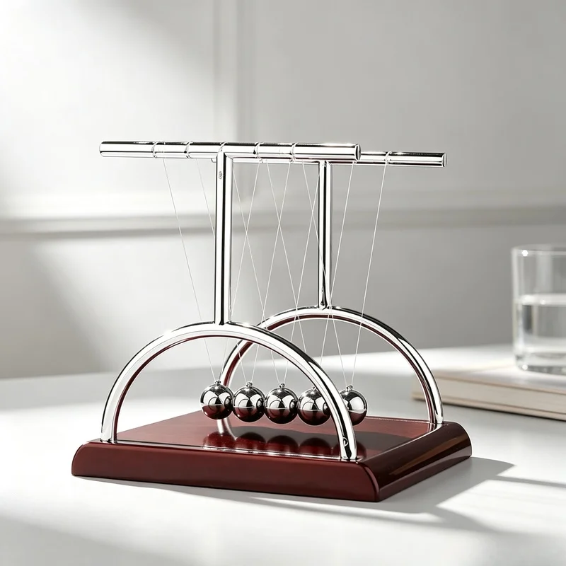 Newton Cradle Balance Steel Balls, Perpetual Motion Collision Pendulum Ball, Physics Science Teaching Toy, Home Desk Decoration