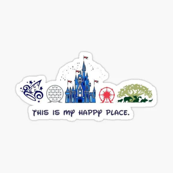 This Is My Happy Place  5PCS Stickers for Stickers Decor  Cartoon Funny Kid Window Room Luggage Background Car Water Bottles