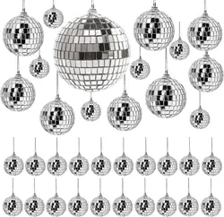 2-10cm Mirror Disco Ball 70s Party Decorations Reflective Hanging Ornaments for Birthday Party Cake Decoration Wedding Supplies