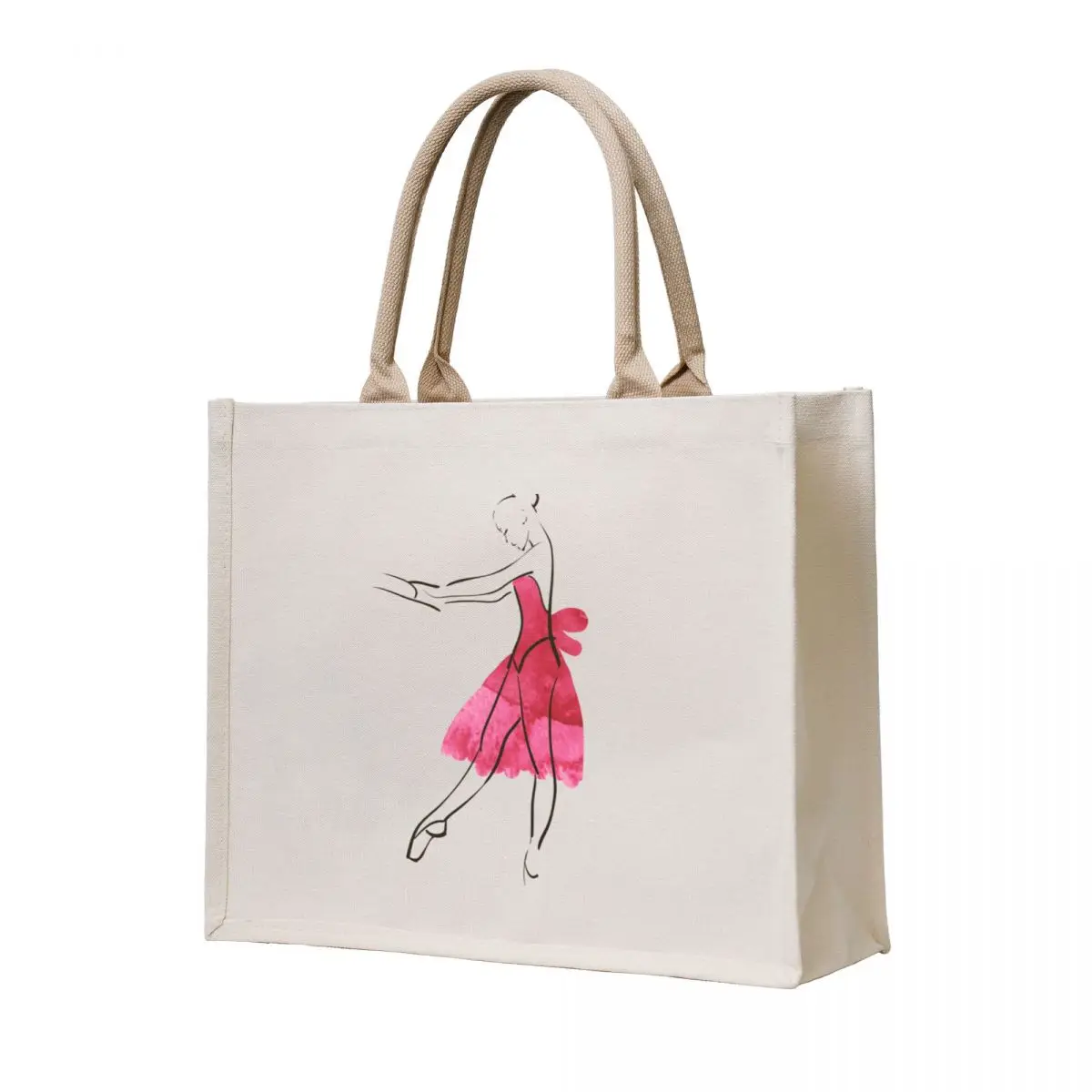 

Vector hand drawing ballerina figure, watercolor illustration Tote Bag Beach bag Canvas tote bags men canvas shopping bag