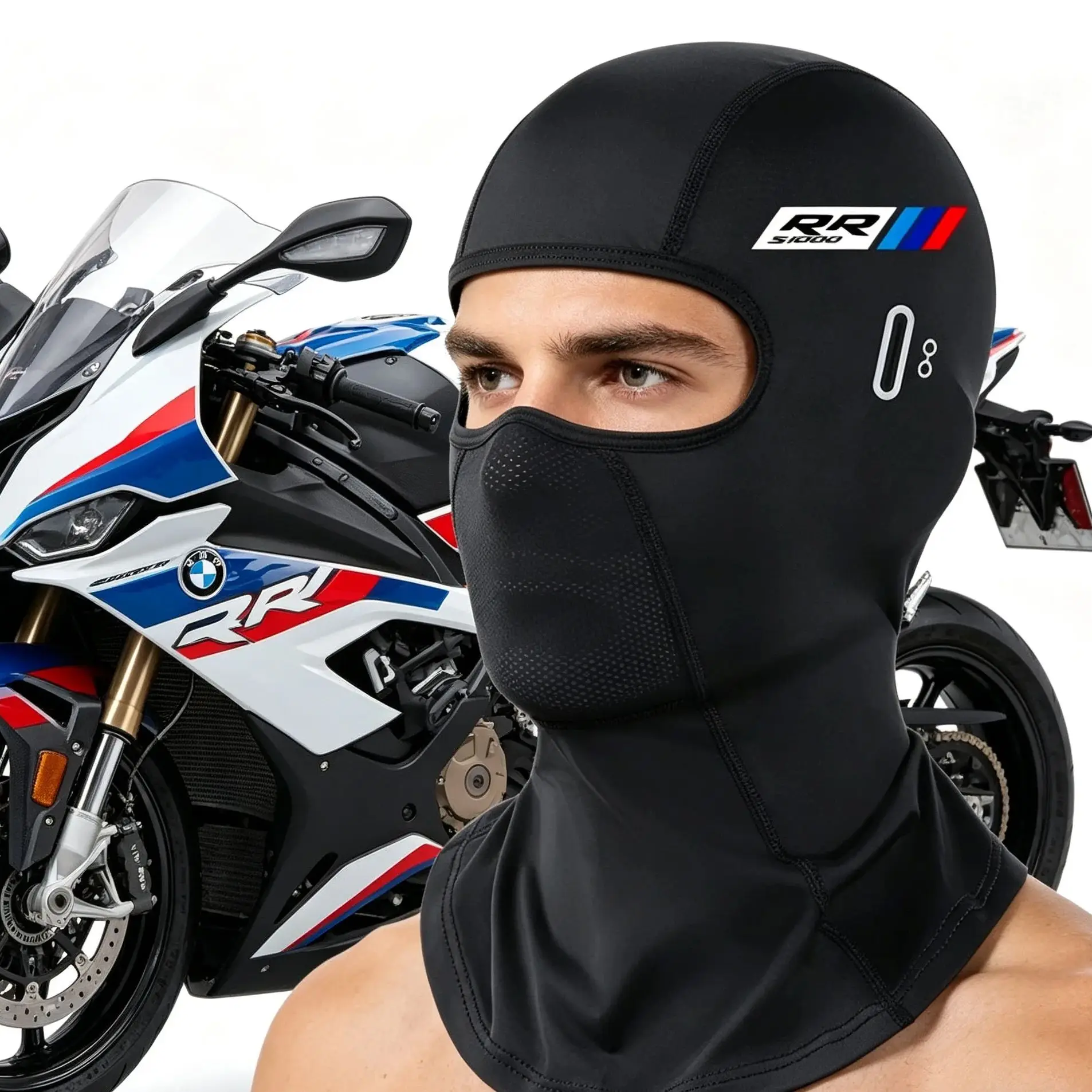 All-Season Motorcycle Balaclava for BMW S1000RR (2017-2022) – Summer UV Breathable Mask with Glasses Hole, Winter Warm Ski Cap