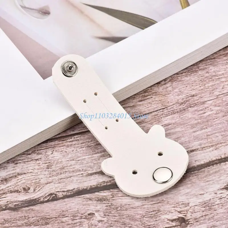 R6FF Lovely Bear Shaped PU Cord Winder Tangling Prevention Travel Cable Buckle Organiser Available In Various Color Option
