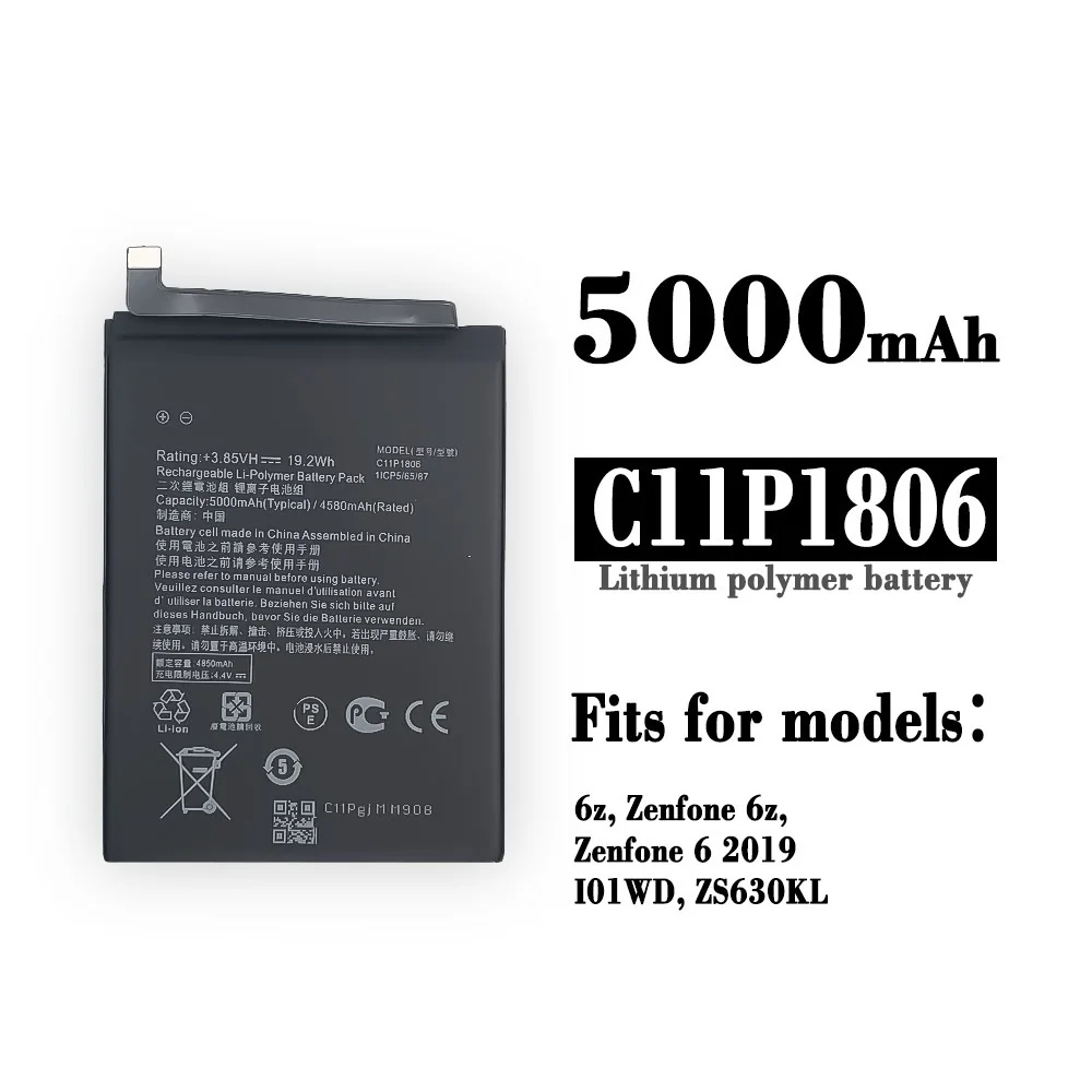 C11P1806 Battery For ASUS ZenFone6 ZS630KL ZenFone 6 5000mAh + Free Tools High Capacity