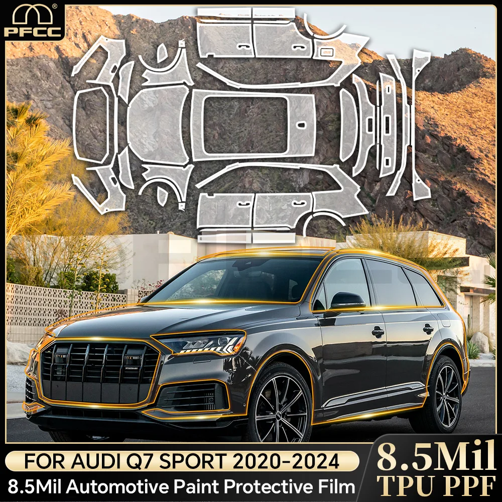 

Pre Cut For Audi Q7 Sport 2020-2024 TPU Paint Protection Film Clear Bra Car Body Anti-Scratch PPF Invisible Resistant Repairable