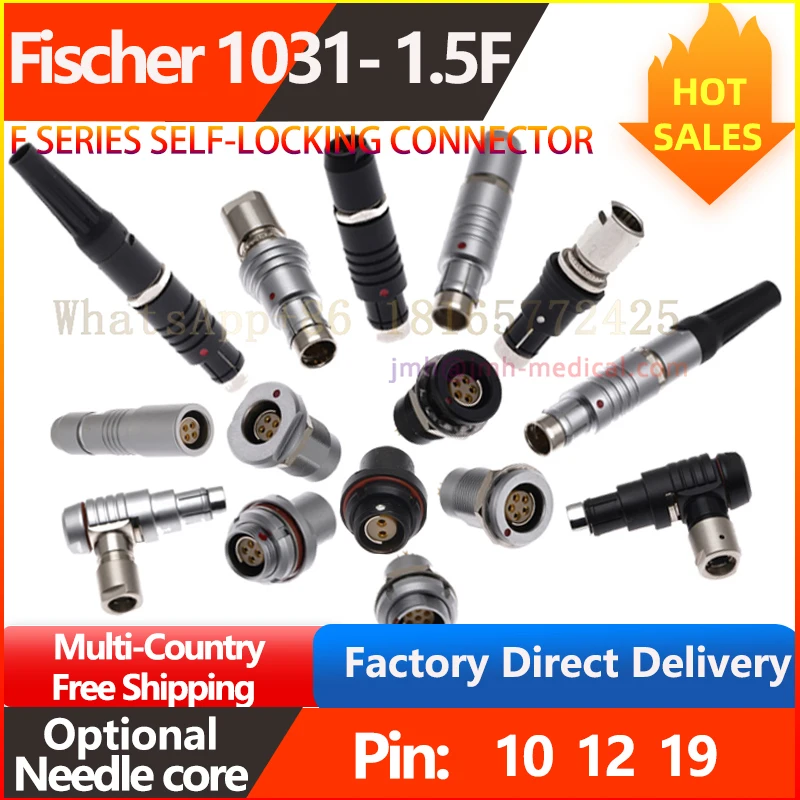 Compatible with Fisher 1031-1.5F.S.SS-WSO.D. plug Socket 10.12.19Pin. Half circle positioning IP68 waterproof connector