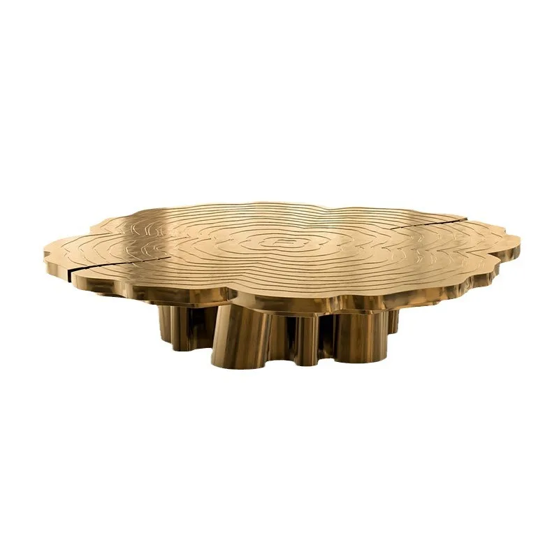 

Modern simple stainless steel special-shaped irregular high-end artistic sense designer villa living room tree root