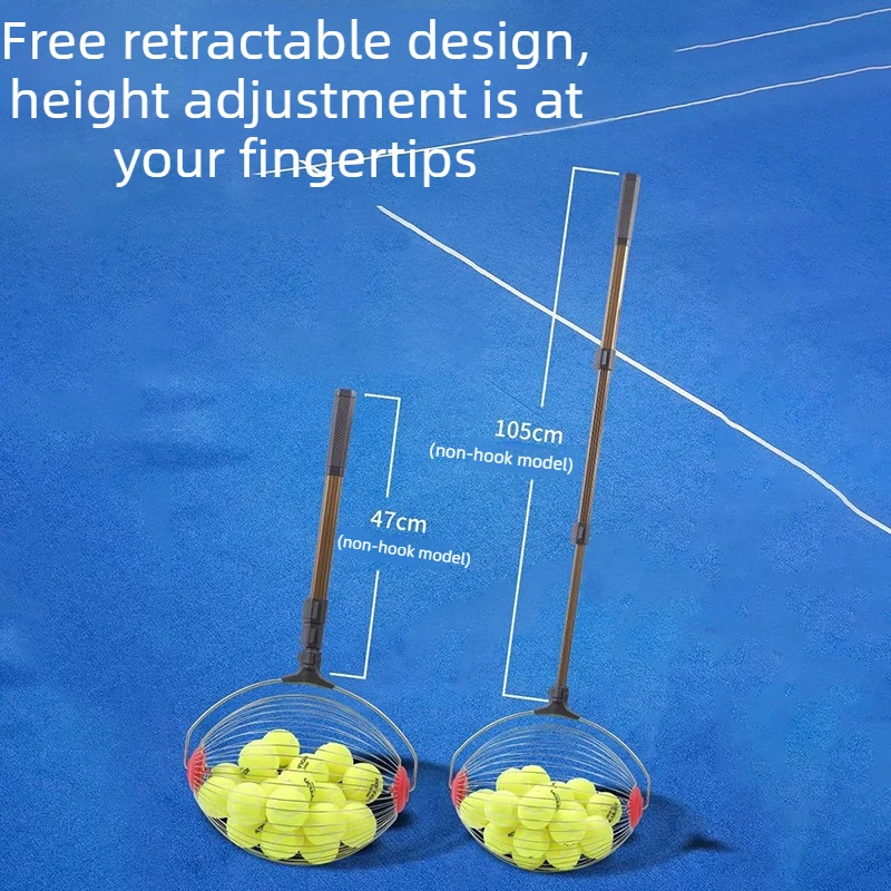 Large Capacity Tennis Ball Picker Adjustable Tennis Picking Machine Lightweight Ball Collection Device Portable Sports Accessory
