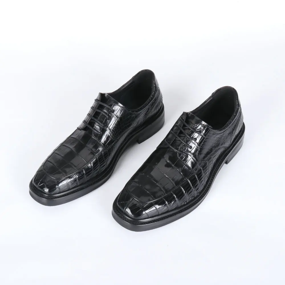 Genuine crocodile skin men's business shoe with cow skin lining solid rubber sole anti slide leisure fashion men shoe