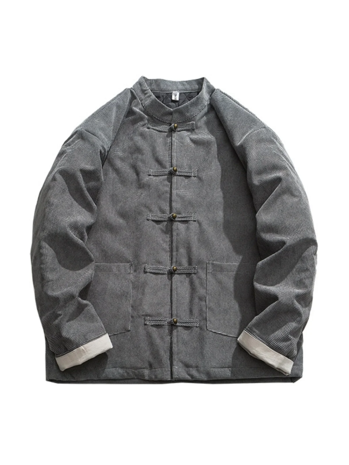 

Thiened Cotton Jaet Men's Sle Chinese New Sle Tang Costume Coat Copper Button Warmth Clothing Youth Faion Winter Ou...