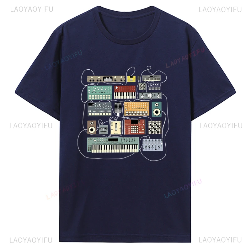 Electronic Musician Synthesizer And Drum Machine Printing tees Dj Hot Sale Clown T Shirt Men/women Cotton Terror Fashion T-shirt