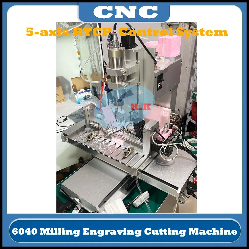 2023 CNC 5 Axis 6040 Network Port Router Metal Milling Engraving Cutting Machine 220V/110V Rotary Table Cyclmotion Control Card