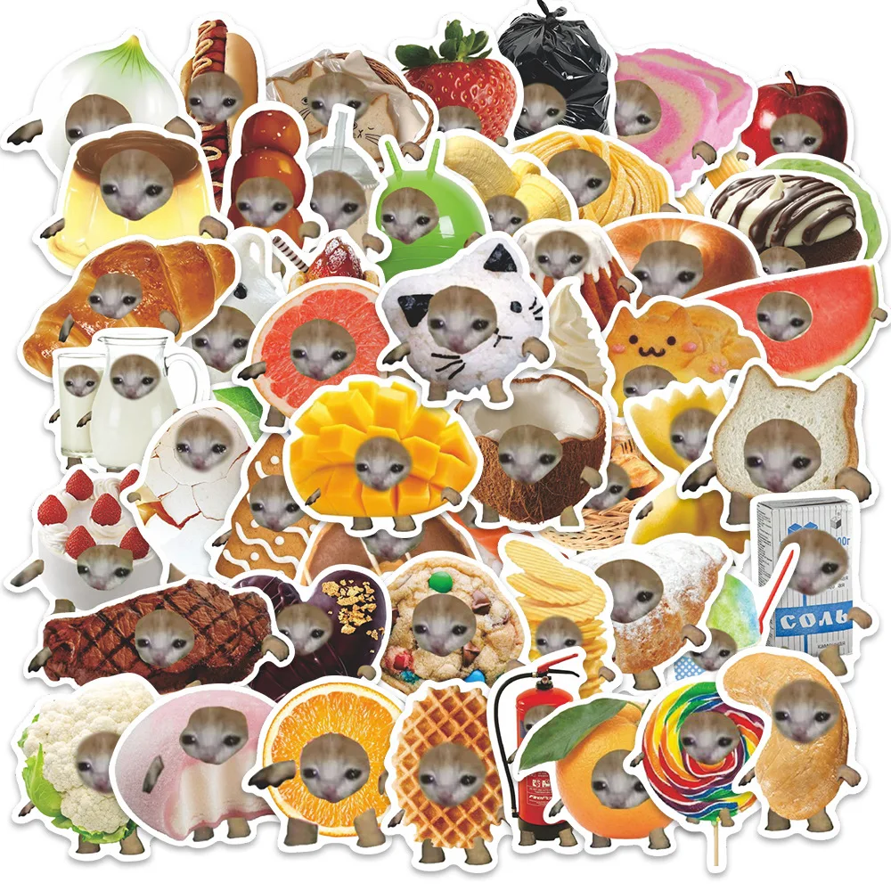50 قطعة القطط مضحك ميمي الكرتون الكتابة على الجدران ملصقات DIY بها بنفسك الهاتف الغيتار المحمول دفتر حقيبة ملصق مضاد للمياه