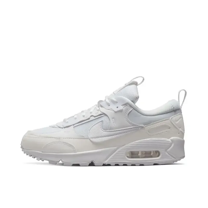 Nike Air Max 90 Futura Men's and Women's Light White Balanced Sports Cushioned Non-slip Lightweight Comfortable Wear Shoes