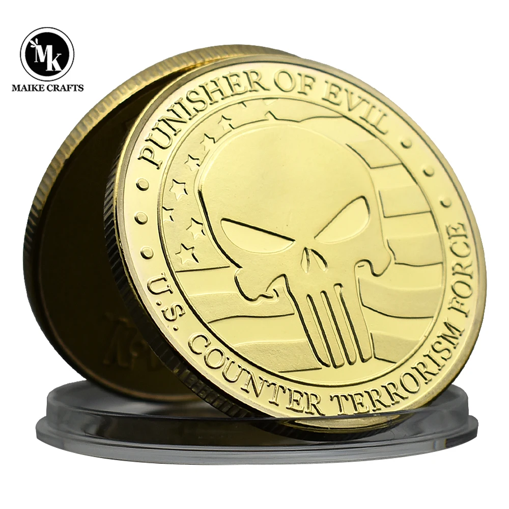 Punisher of Evil Coin U.S. Counter Terrorism Force Challenge Coin Commemorative Gifts Home Decoration