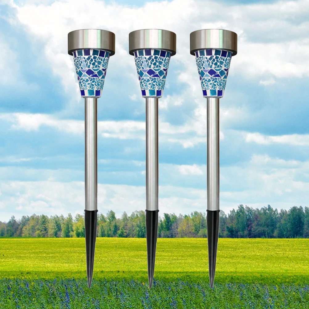 

3 шт. лампа на солнечной энергии, ландшафтное освещение, садовый декор, световая дорожка, уличная водонепроницаемая светодиодная лампа для газона, дворовая подъездная дорога