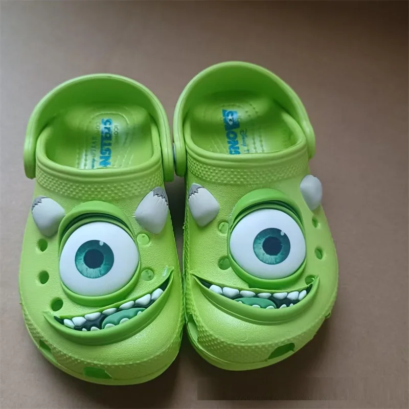 Monsters Inc. Mike Wazowski, Zuecos de Dibujos Animados en 3D para Niños, Sandalias de Playa Antideslizantes con Orificios Eva, Sandalias Casuales de Anime para Niñas