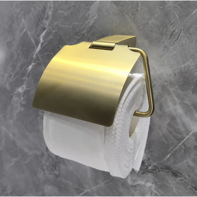 Modern stainless steel rust-resistant wall-mounted sanitary tissue holder with drilled design for bathroom and hotel use