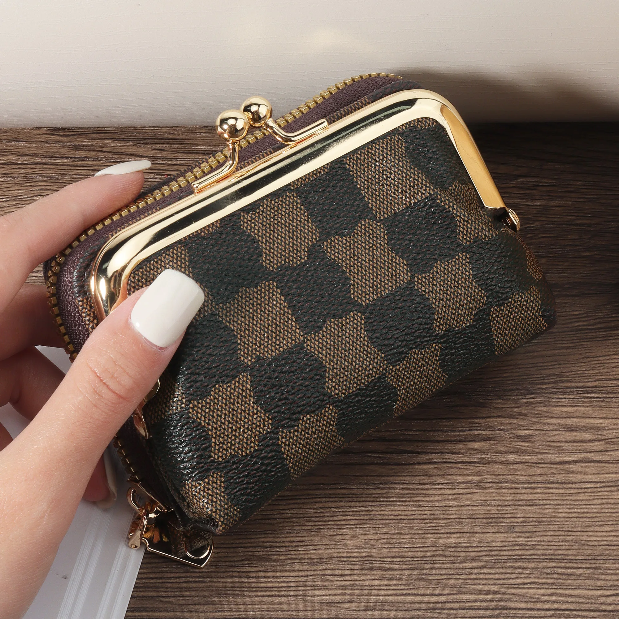 

Zipper for coin wallet, simple credit card holder with multiple card slots, multifunctional wallet with detachable clip bag