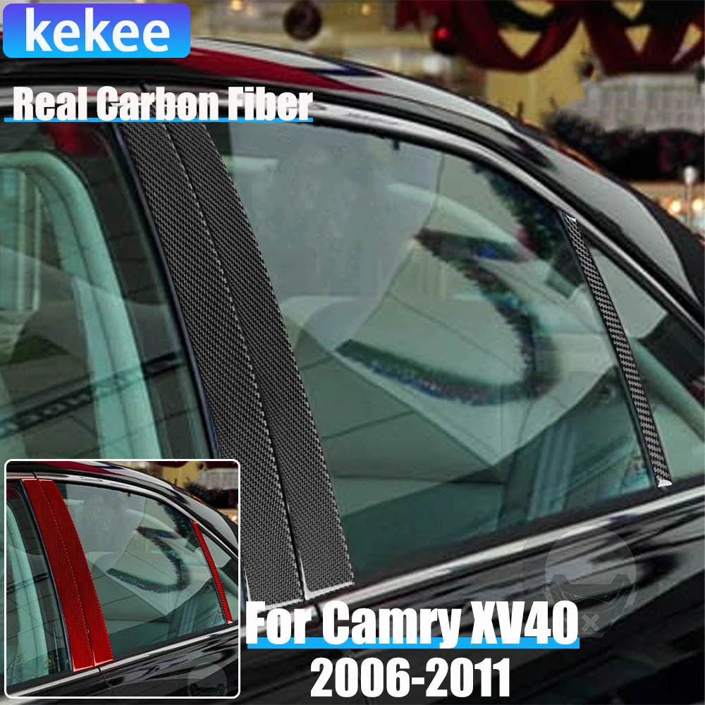 

Real Carbon Fiber Car Accessories B-pillar Panel Cover Soft Sticker For Toyota Camry 6th Gen XV40 2006 2007 2008 2009 2010 2011