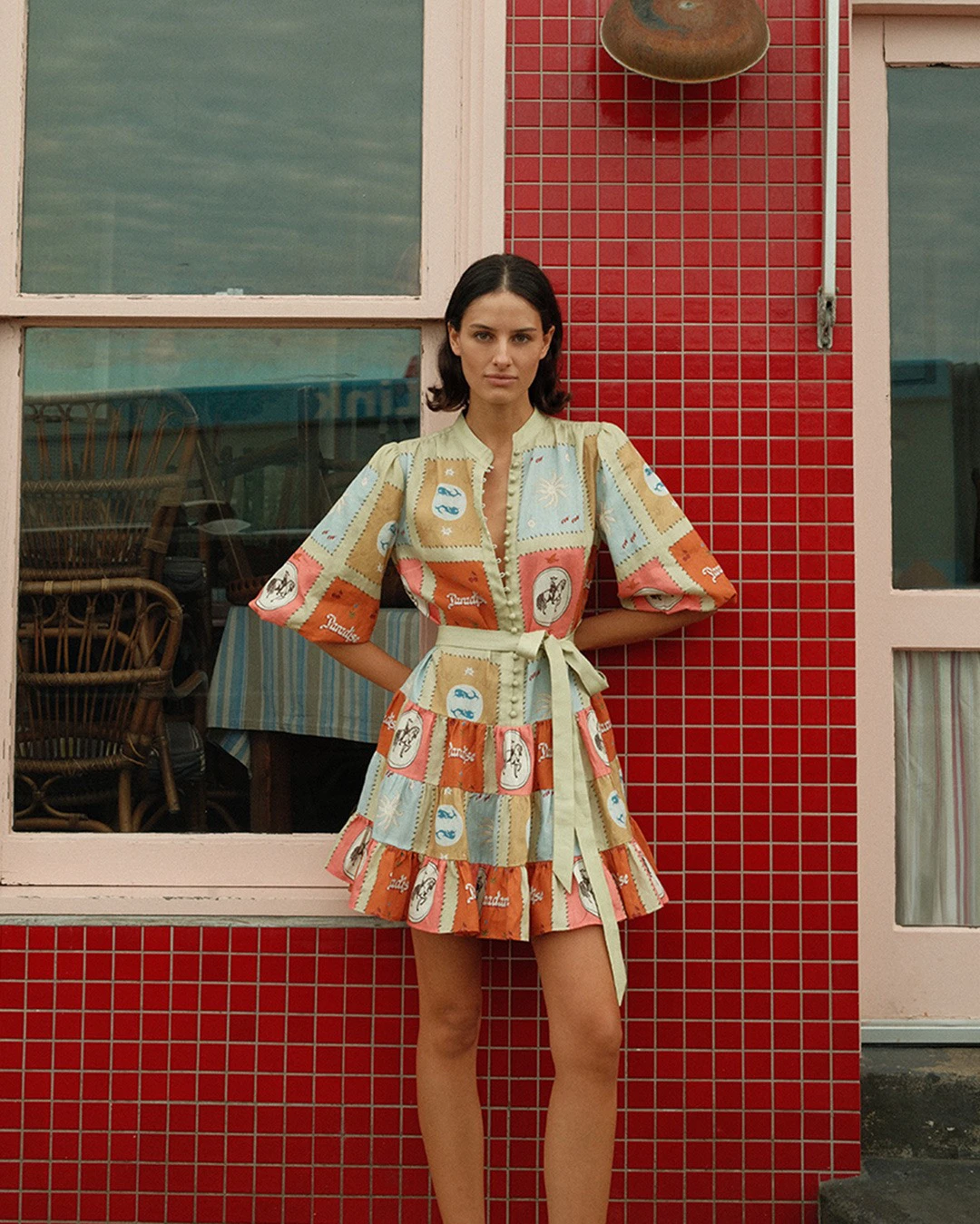 

Casual Linen Print Belted Waist ort Sve Dr Holiday Leisure Skirt Women's Faion Spring Season A-Line Skirt