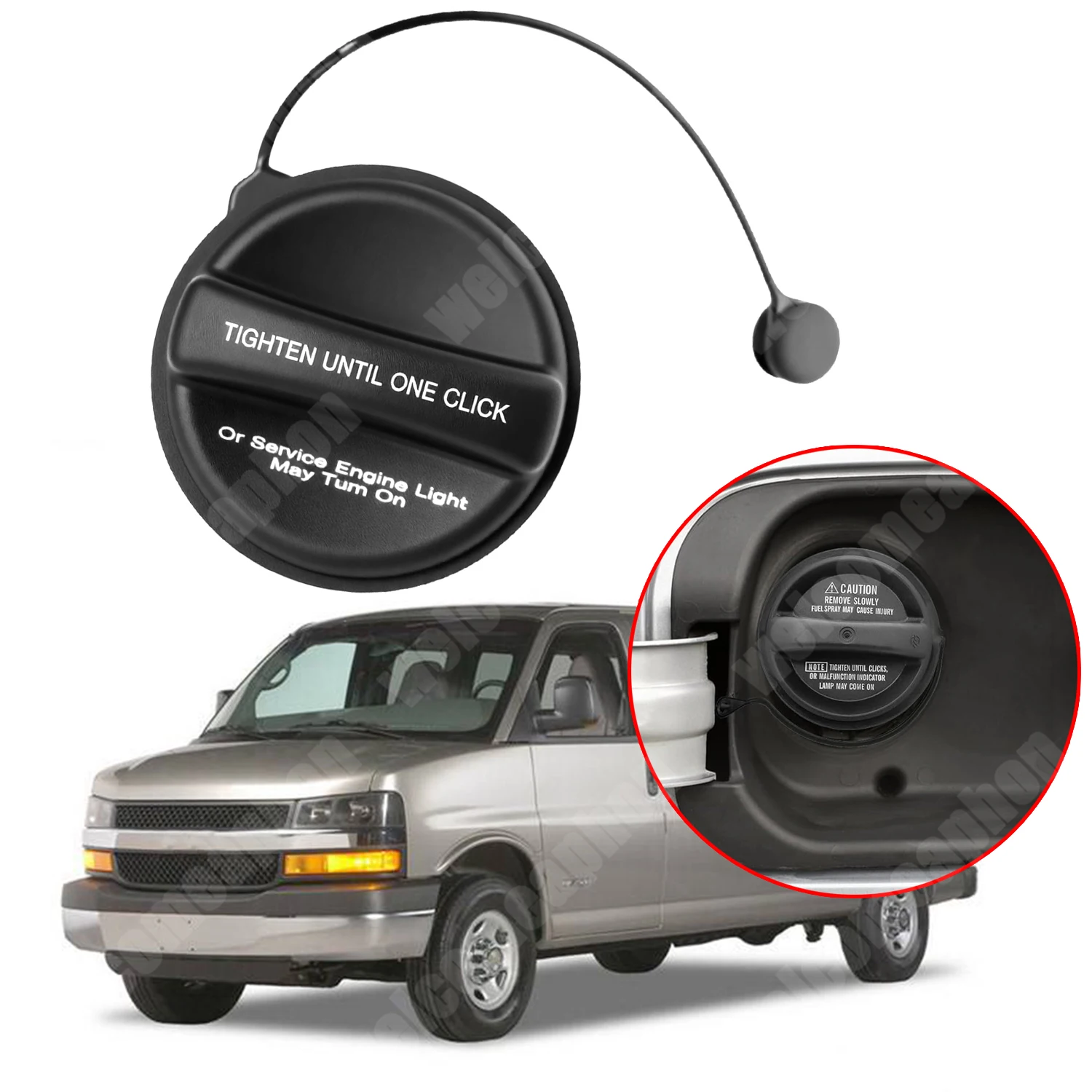 For Chevy Express 2012-2021 ABS Plastic Leak-Proof Seal Fuel Door Cover Fuel Gas Tank Filler Cap Cover