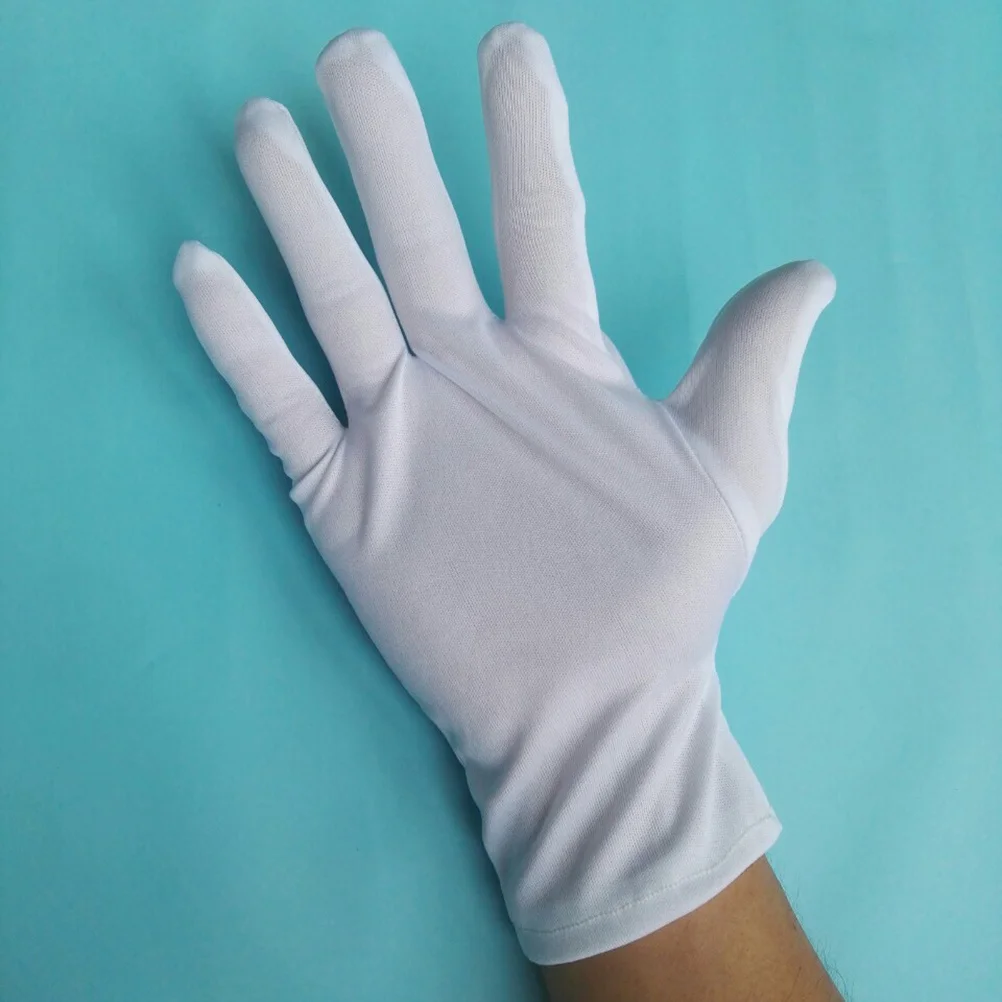 

12pcs Polyester Cotton Blend Breathable Anti-Dust Work Gloves For Industrial Cleaning Gardening Party Etiquette Protective