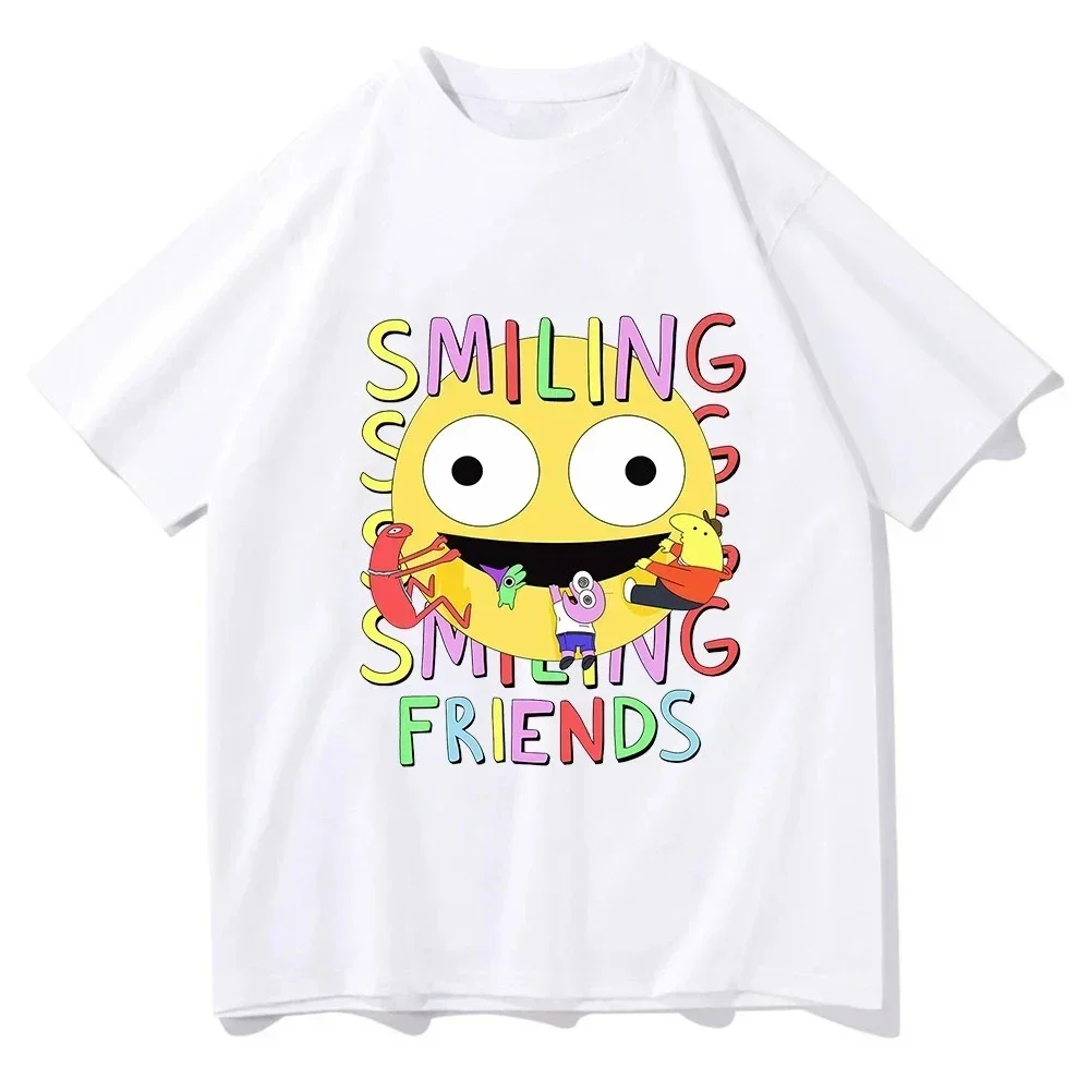 Smiling Friends Cartoon Print T-shirt Comfortable  Women Summer Tee-shirt Casual Tshirts Manga Funny Tees Graphic T Shirts