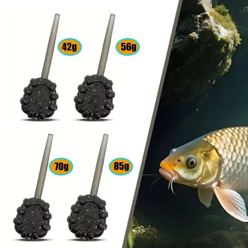 3pcs Carp Fishing Weights (42g/56g/70g/85g) - Pure Lead, Center Pass Pendant for Quick Lead Change, Fishing Accessories