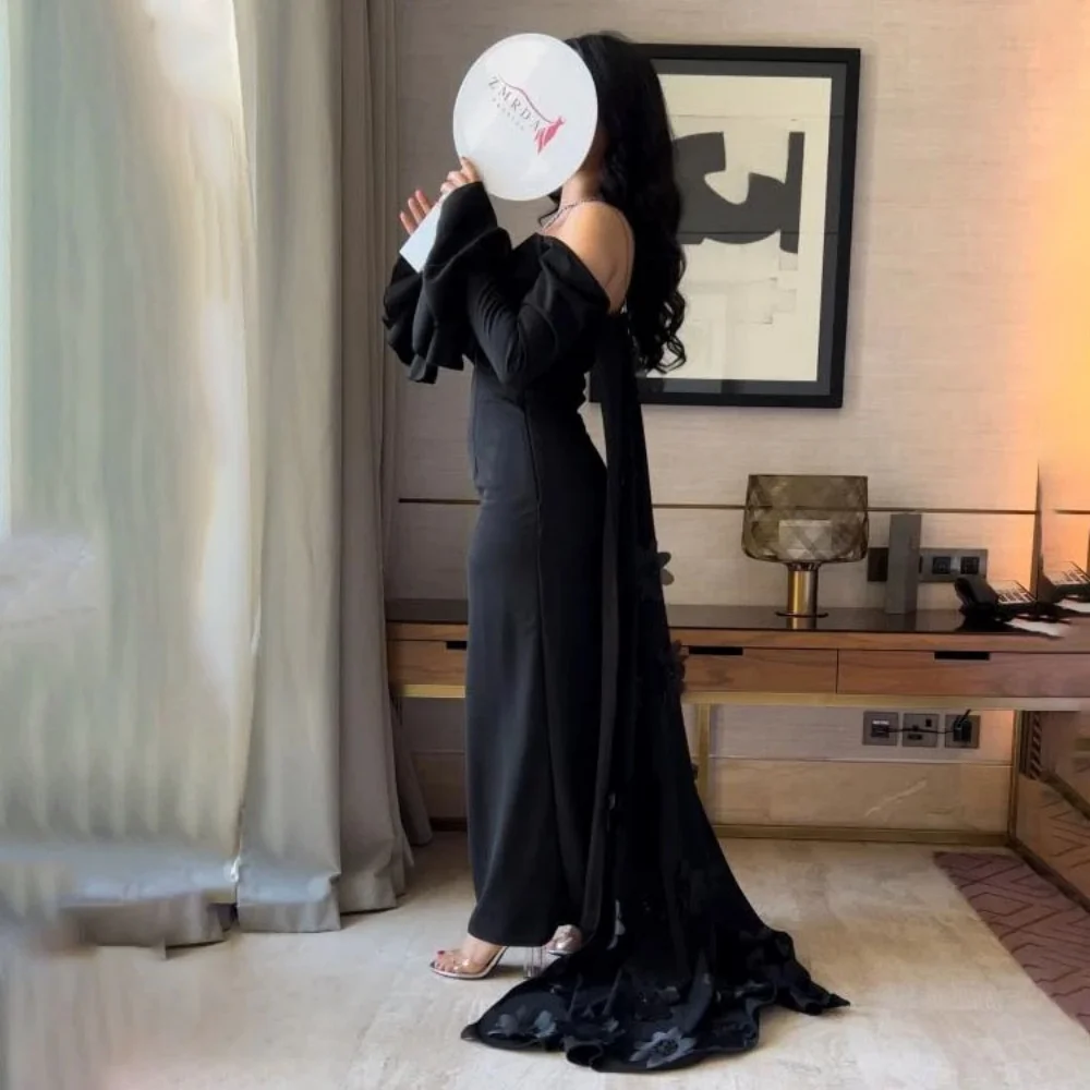 Customized Exquisite Flower Beading Evening Dress Charming Mermaid Prom Dress Long Sleeve Party Gown فساتين سهرة فخمة 2025