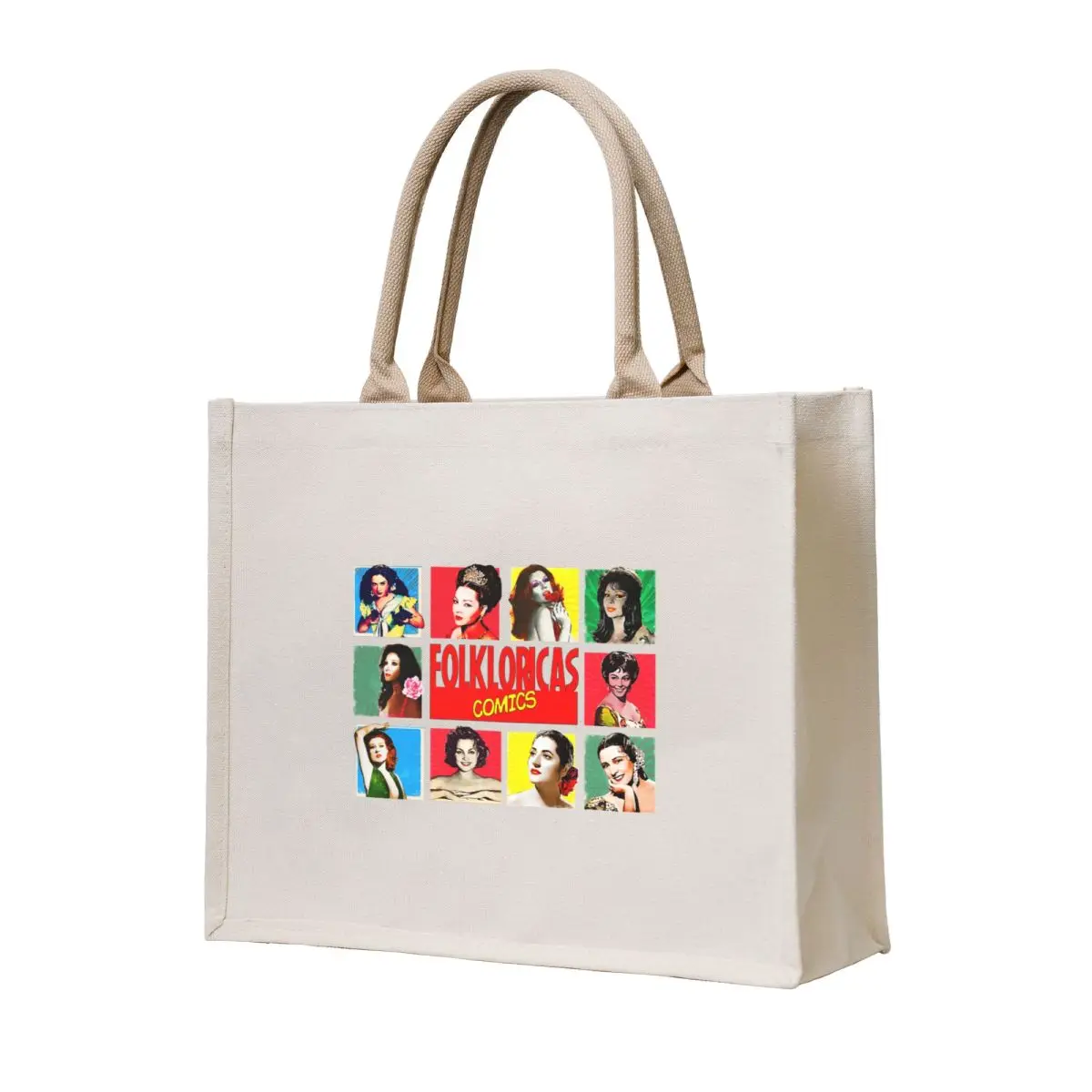 

FolkloricasReinas de la copla Vintage Comics Tote Bag Women bags Shopper eco bag folding