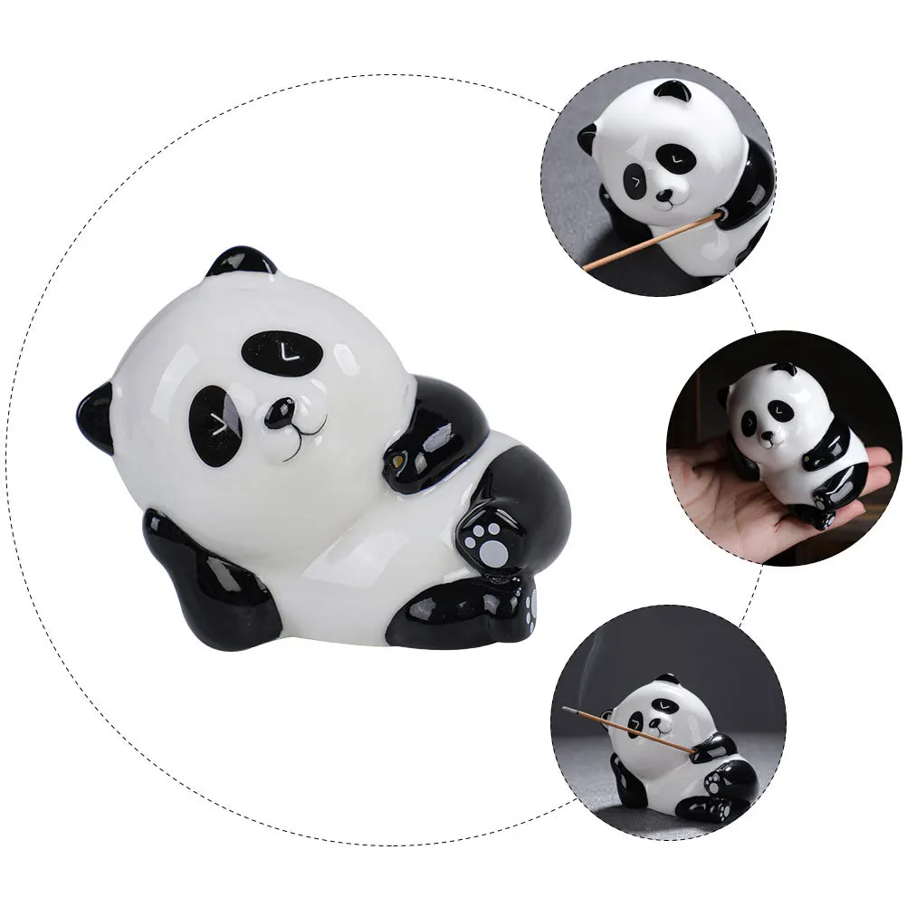 

Panda Incense Holder Ceramic Incense Furnace Unique Design Air Purification Stress Relief Aroma Stove Home Decor
