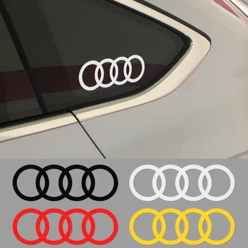 

for Audi 4 Rings 2PCS Car Window Sticker Side Body Decals RS5 RS6 RS4 RS3 RS7 Sline A3 A4 A6 A5 A7 Q5 Q7 S3 S6 S2 S3 S5 S6 S8 S7