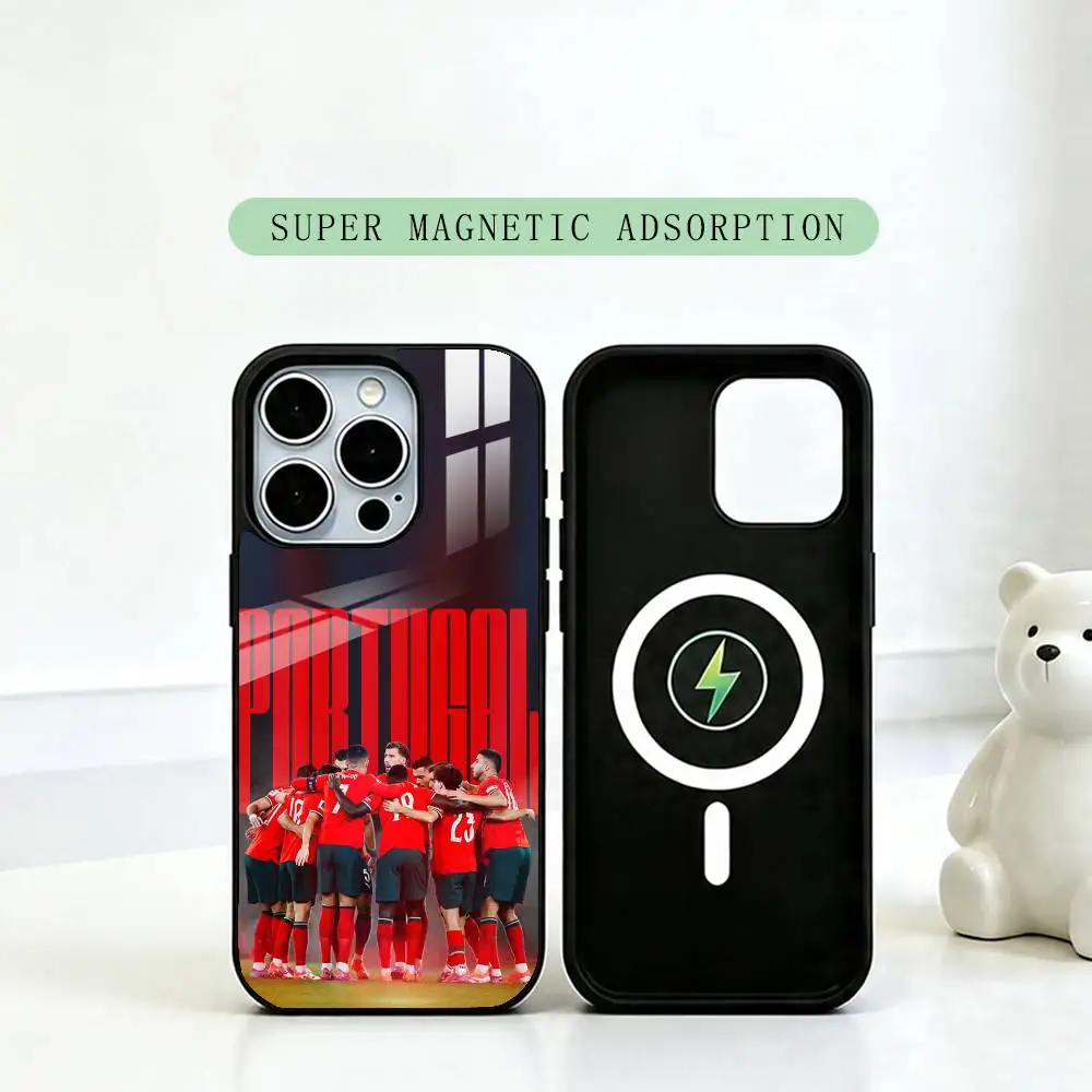 For P-Portugal Football team  Phone Case For iPhone17,16,15,14,13,12,11 Plus,Pro Supports Magnetic Wireless Charging