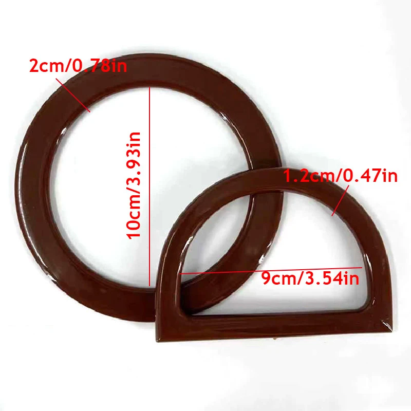 DIY Resin Bag Handle Flat Ring Semicircle Tote Handle Woven Bag Handle Bag Accessories For Handbags Replacement Bag Parts Handle