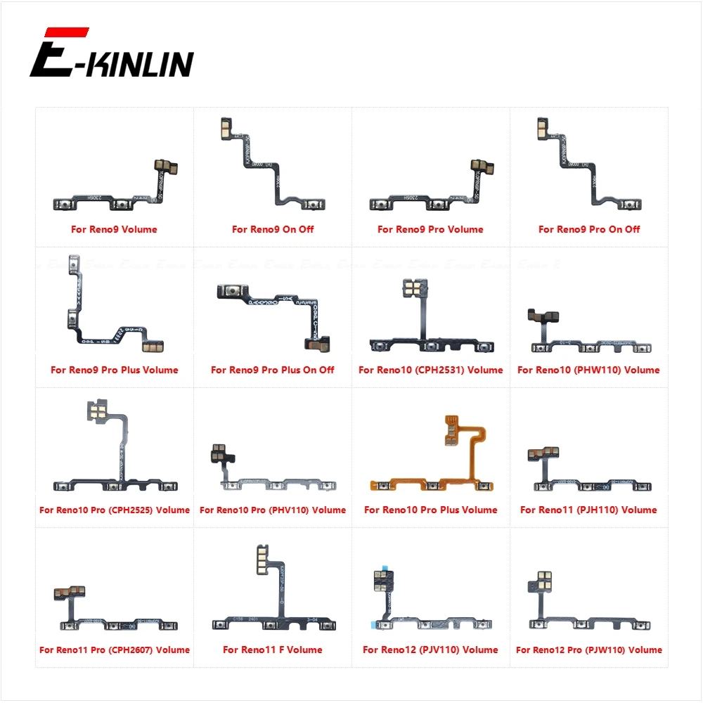Volume Button Power Switch On Off Key Ribbon Flex Cable For OPPO Reno 9 10 11 12 Reno9 Reno10 Reno11 Reno12 Pro Plus F