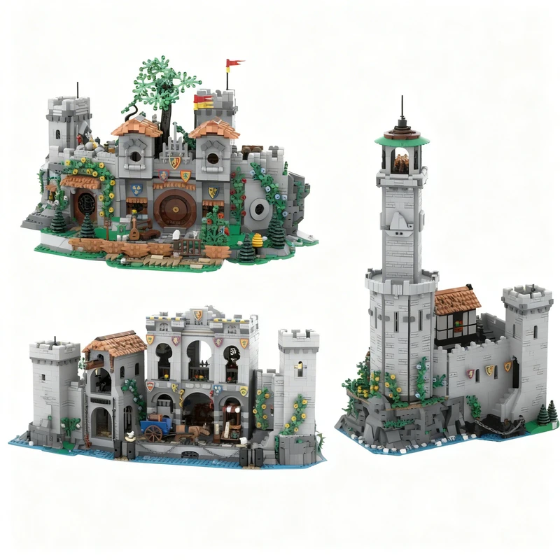 

9887 деталей MOC 3-в-1: Альтернативные варианты сборки Замок Львиных рыцарей. Креативный конструктор DIY. Подарок, декор для витрины. Премиум-качество.