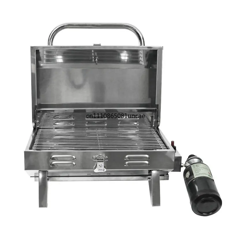 Outdoor Portable Camping Barbecue Household Gas Cassette Stove Outdoor Windproof American Barbecue Grill Picnic Stove