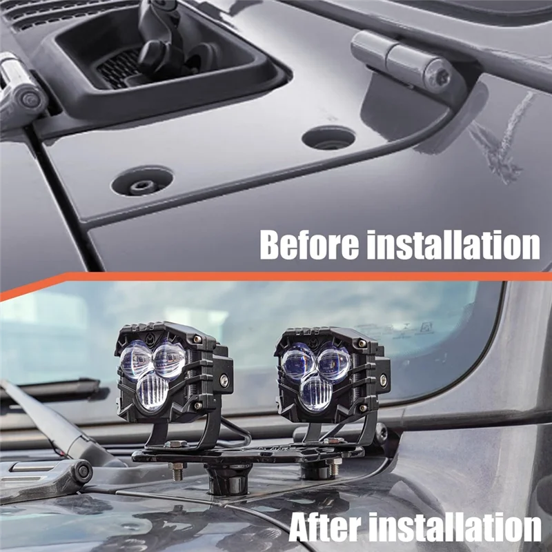 Dual Light Bar Mount Bracket For Jeep Wrangler JL Gladiator JT 2018-2025 Fog Light Brackets - Image 3