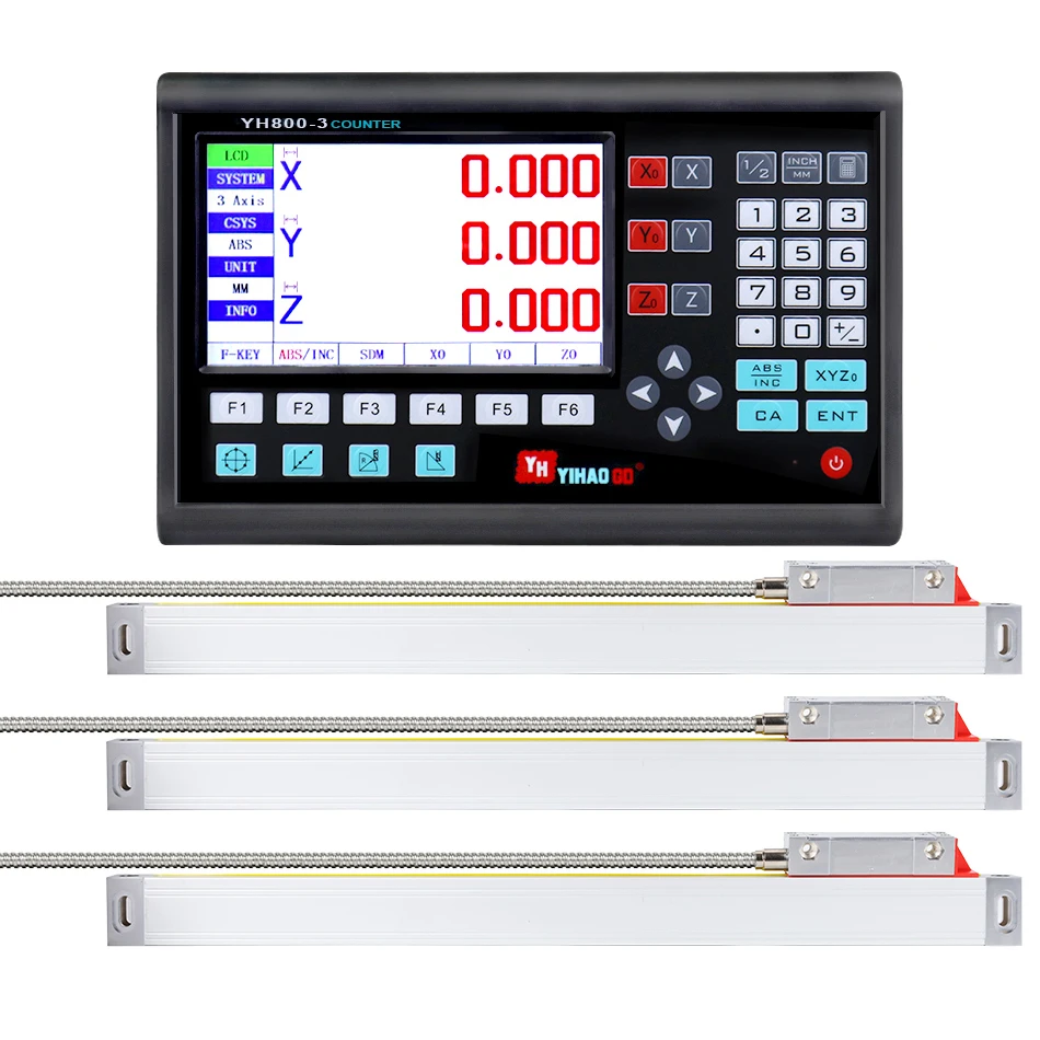 2/3 Axis YH800 LCD Dro Digital Readout for Lathe Mill CNC with Linear Scale Linear Optical Lines 100 to 1000MM