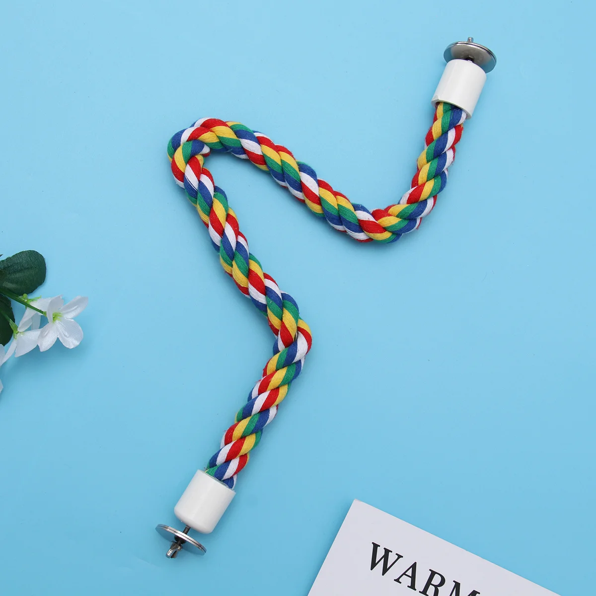 

Parrot Rope Perch 1.8X55Cm Colorful Bird Standing Station For Cage Balance Training Chew Pet Products Bird Supplies